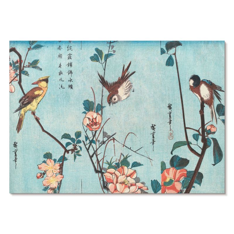 Obraz Plakat Canvas Tulup 84x59,4 cm (A1) Ptaki i kwiaty Do sypialni, salonu, garderoby 1 szt.