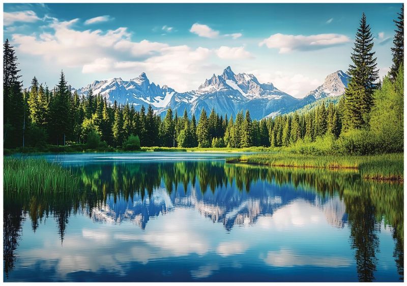 Fototapeta 3D Góry Las Natura WALLARENA 250x175 cm Tapeta Do Sypialni Salonu Na Flizelinie 1 szt.