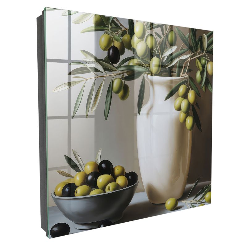 Organizer Na Klucze Tulup 30x30 cm oliwna natura - Czarna - Otwierana na lewo 1 szt.