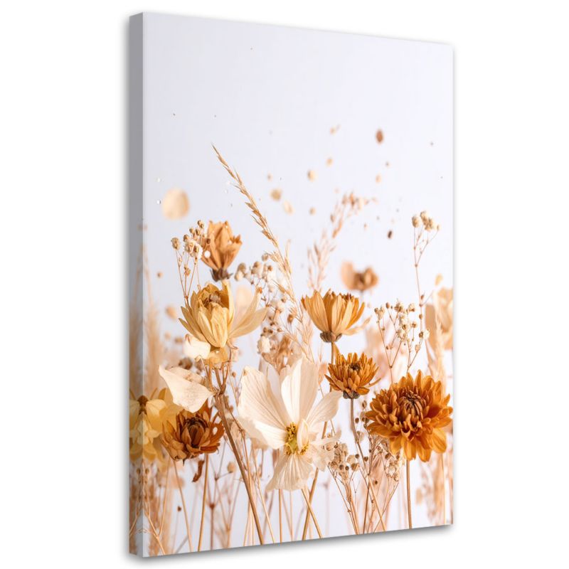 Obraz do salonu jadalni Feeby Kwiaty polne w beżu natura 60x90cm 1szt