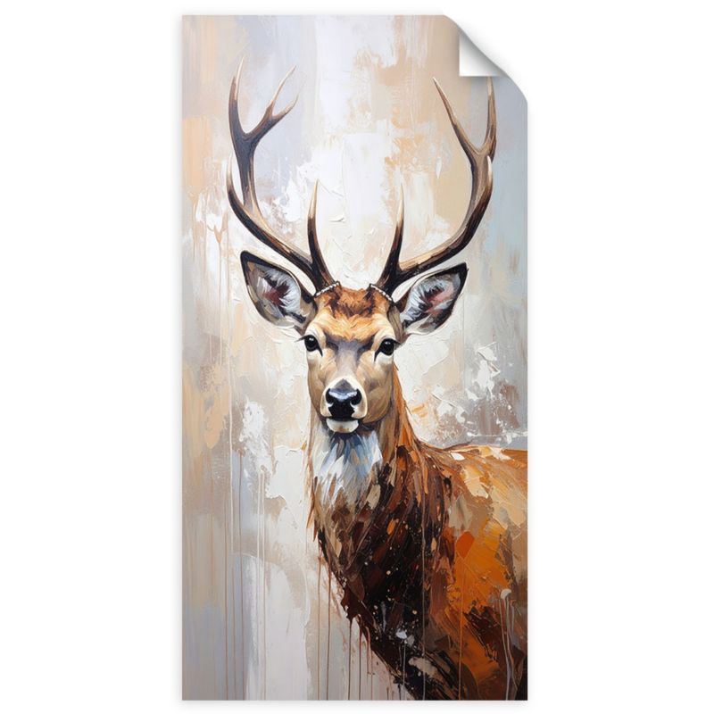Naklejka samoprzylepna Feeby Portret Jeleń Natura Zwierzeta Beżowy 100x200cm 1szt