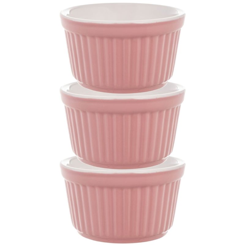 Naczynie KADAX ceramiczne do zapiekania 9 x 5 cm różowe 3 szt.