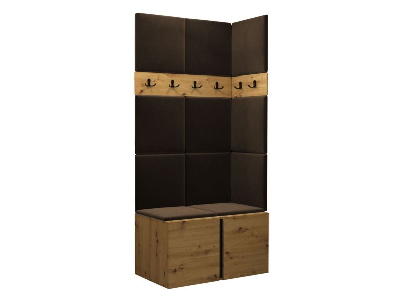 Garderoba MIRJAN 24 Orion I dąb artisan/czarny + brązowy 1 kpl.