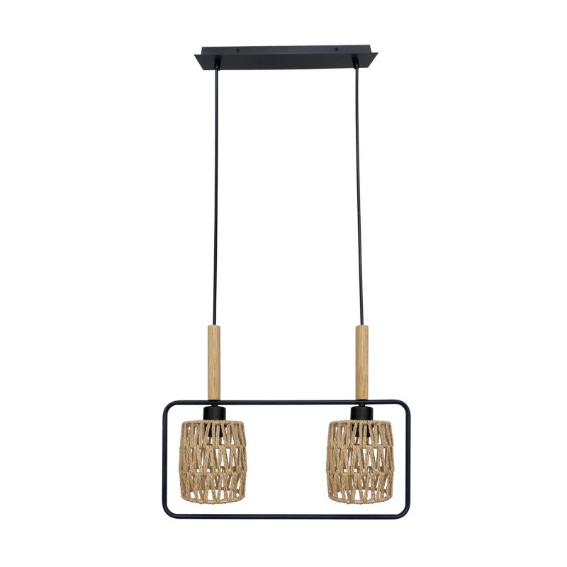 Lampa sufitowa klosze ze sznurka Candellux Crown czarno-beżowa 2xE27x40W IP20 wym:110x50x12cm - 1 szt.
