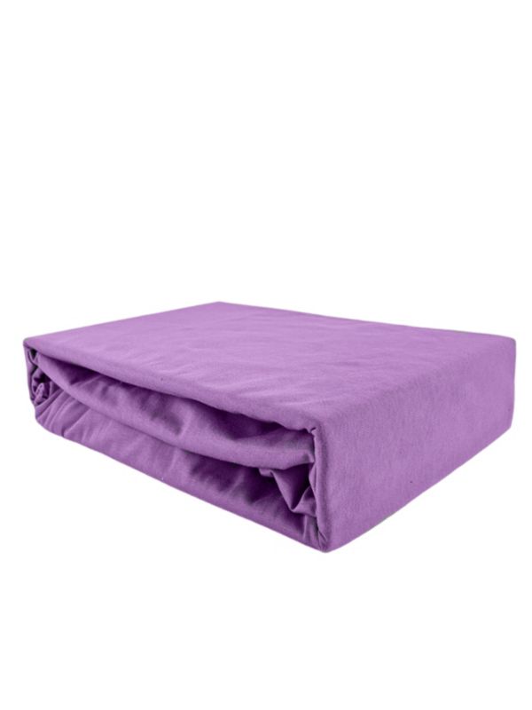 Prześcieradło z gumką jersey bawełna premium wrzos 100x210 1 szt.