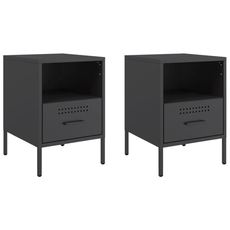 Szafki nocne WaszeMeble metalowe czarne WM-843055 2 szt.