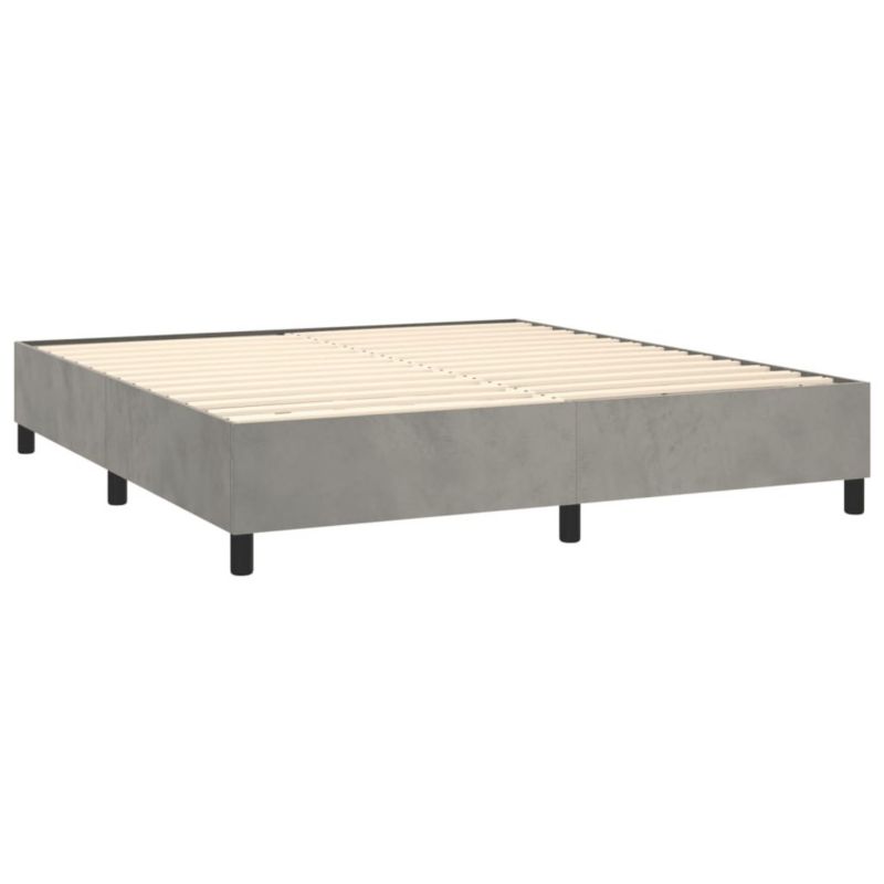 Łóżko kontynentalne WaszeMeble 200x200 cm jasnoszare WM-3138103 1 szt.