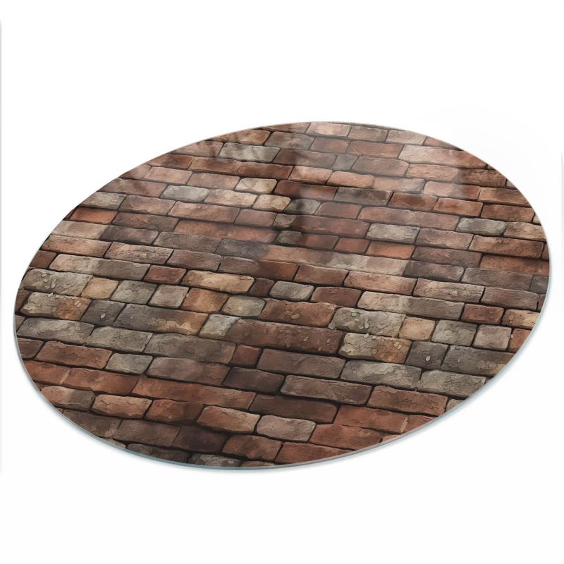 Blat Na Stolik ArtPrintCave fi60 cm Ceglana ściana 1 - Hartowany Blat Szklany Ochronny 1 szt.