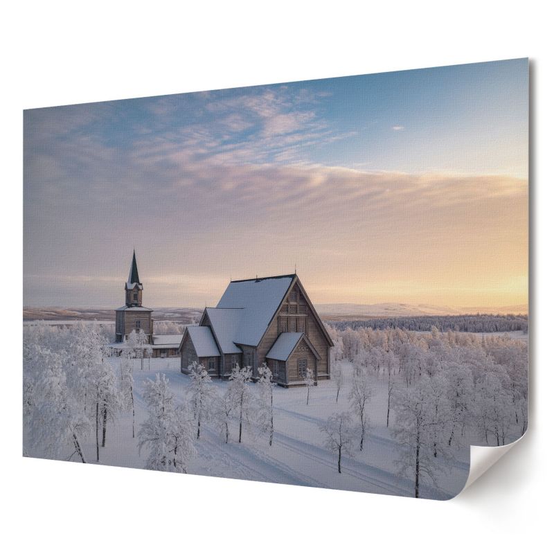 Plakat na ścianę Wallfluent Format A2 Zimowy kościół Artysta P. van B. 1 szt.