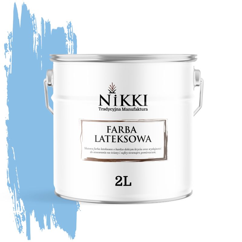 Farba Lateksowa Wewnętrzna Ściany i Sufity NIKKI Błękit królewski H0141 Głęboki Mat 2L