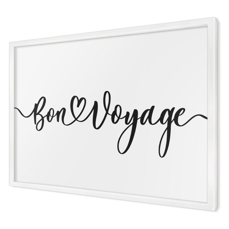 Ozdobna tablica na magnesy Wallfluent 60x40 Bon Voyage w białej ramie 1szt