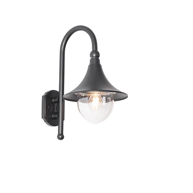 Classicantique lampa ścienna zewnętrzna IP44 do ogród Qazqa Daphne 255 czarny max 15W kompatybilny z żarówką LED E27 1 szt.