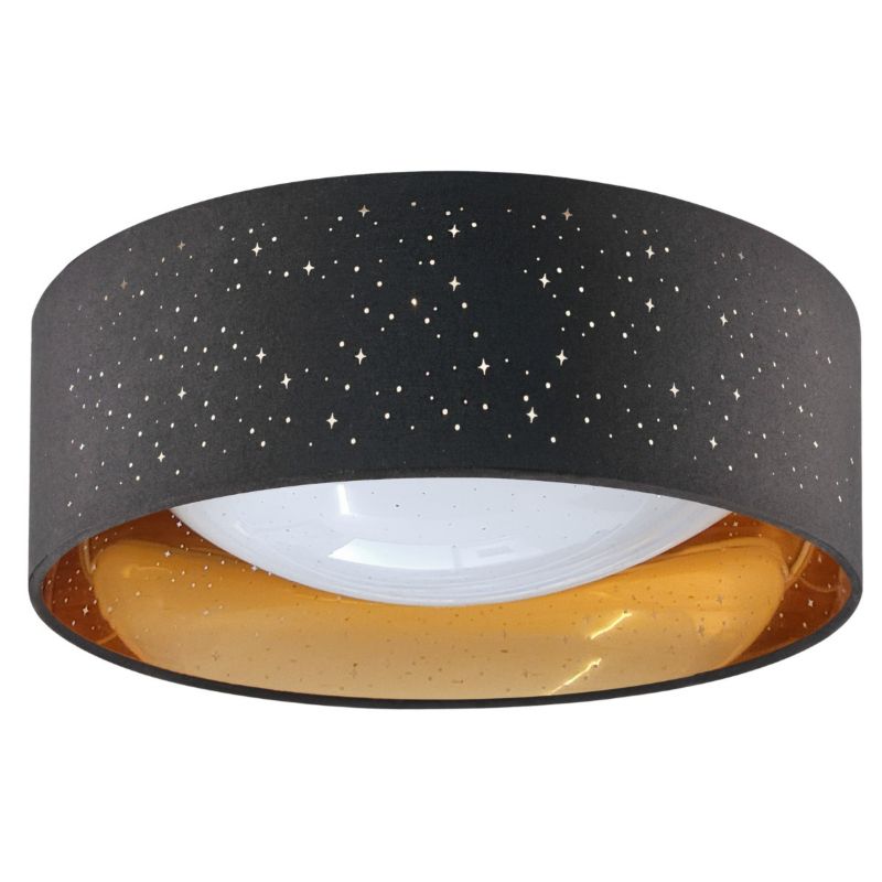 Lampa sufitowa Polux Tuluza czarno-złota-biała wym: 12 x 32 x 32 cm wbudowany LED 18W 1 szt.