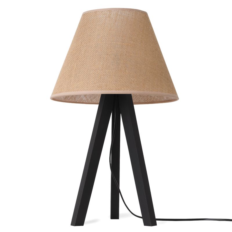 Lampa stołowa nocna trójnóg czarny Light Home Juta 1x E27 60W abażur beżowy 1szt.