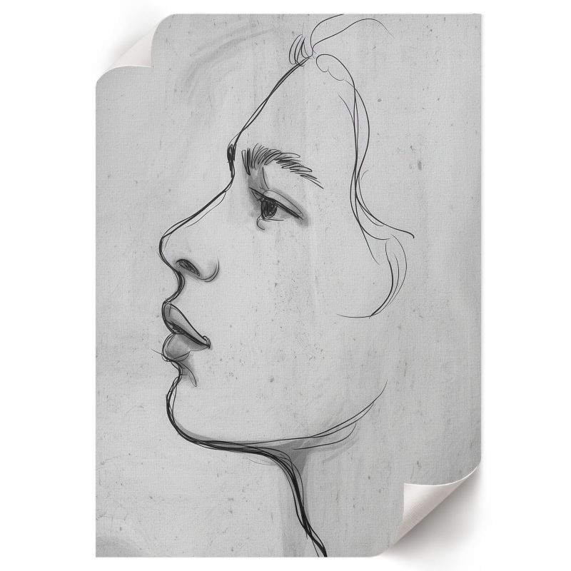Plakat Do Salonu ArtPrintCave 59,5x84 cm Twarz profil Obliqee 1 szt.