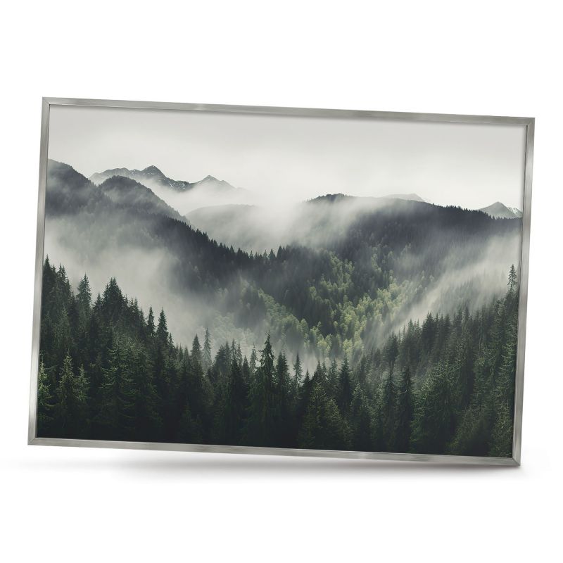 Tablica magnetyczna do salonu ArtPrintCave 100x70 Zielone góry w srebrnej ramie 1szt