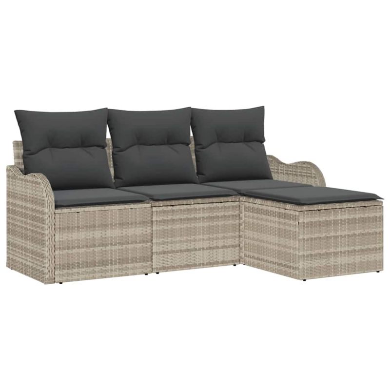 Sofa ogrodowa WaszeMeble z technorattanu szara z poduszkami WM-3354321 1 szt.