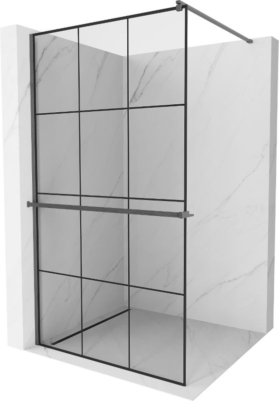 Ścianka prysznicowa Mexen Kioto+ czarny wzór 100x200 cm 800-100-121-66-77 1 szt.