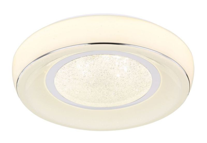 Plafon LED Globo MICKEY 18W 1300lm z pilotem, CCT 3000-6000K, kryształki akrylowe, biały 483110-18 1 szt.