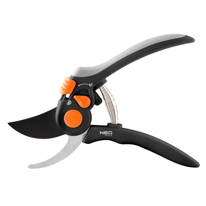 Sekator ogrodowy NEO TOOLS by-pass 200 mm, zakres do 18 mm, regulowany rozstaw 1 szt