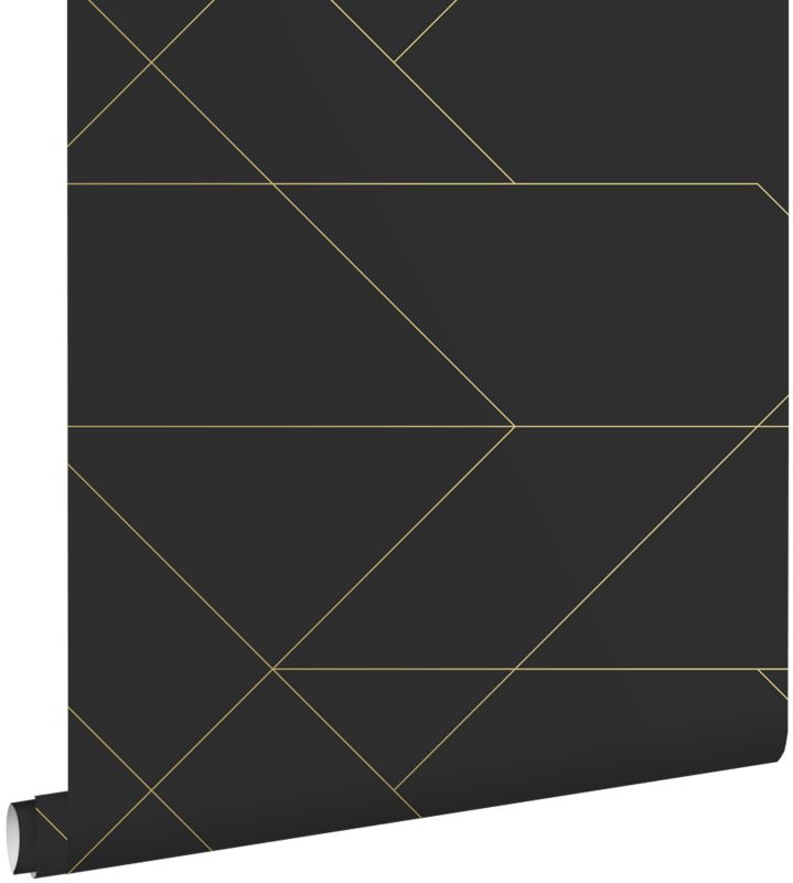 Tapeta ESTAhome linie graficzne czarnymIzłotym 53 cm x 10.05 m - 1 rol.