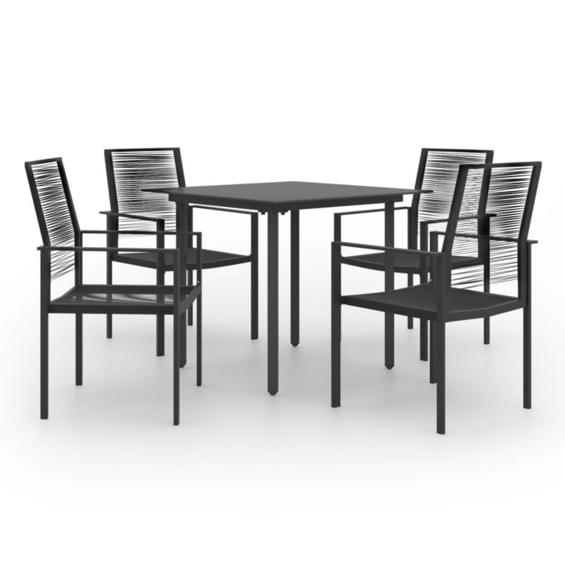 Zestaw mebli ogrodowych jadalniany WaszeMeble 4-osobowy polirattan czarny WM-3060262 1 kpl
