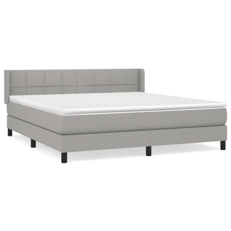 Łóżko z materacem WaszeMeble 180x200 cm Jasnoszary tkanina WM-3129729 1 szt.