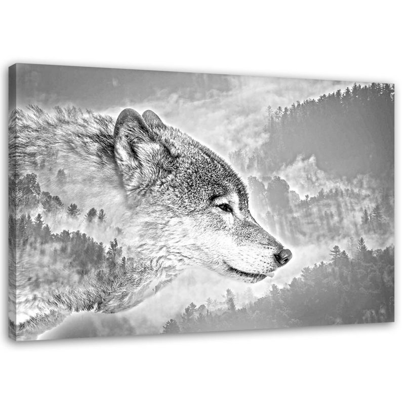 Obraz na płótnie Feeby Wilk na śnieżnym tle 100x70cm 1szt