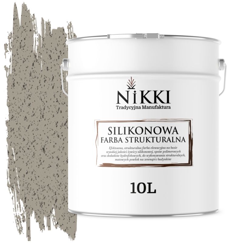 Farba Strukturalna Elewacyjna Silikonowa NIKKI Szary ciepły F293 10L