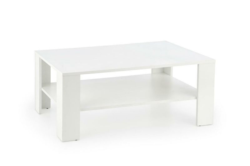 Stolik kawowy Tastur prostokątny z półką INTESI biały nowoczesny do salonu 110x65 cm 1 szt.