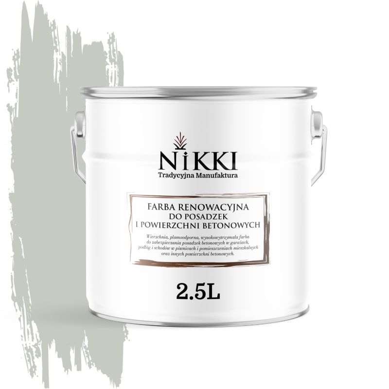 Farba Renowacyjna do Posadzek Podłóg Betonowych NIKKI Biały papirus RAL9018 Półmat 2,5L