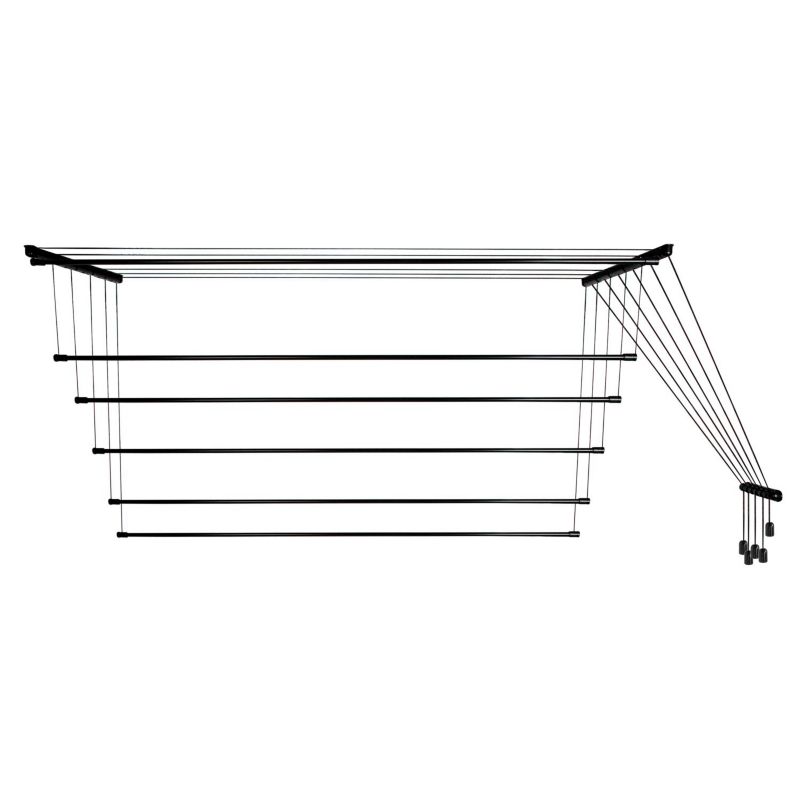 Suszarka na pranie KADAX sufitowa 140 cm 6 prętów czarna 1 szt.