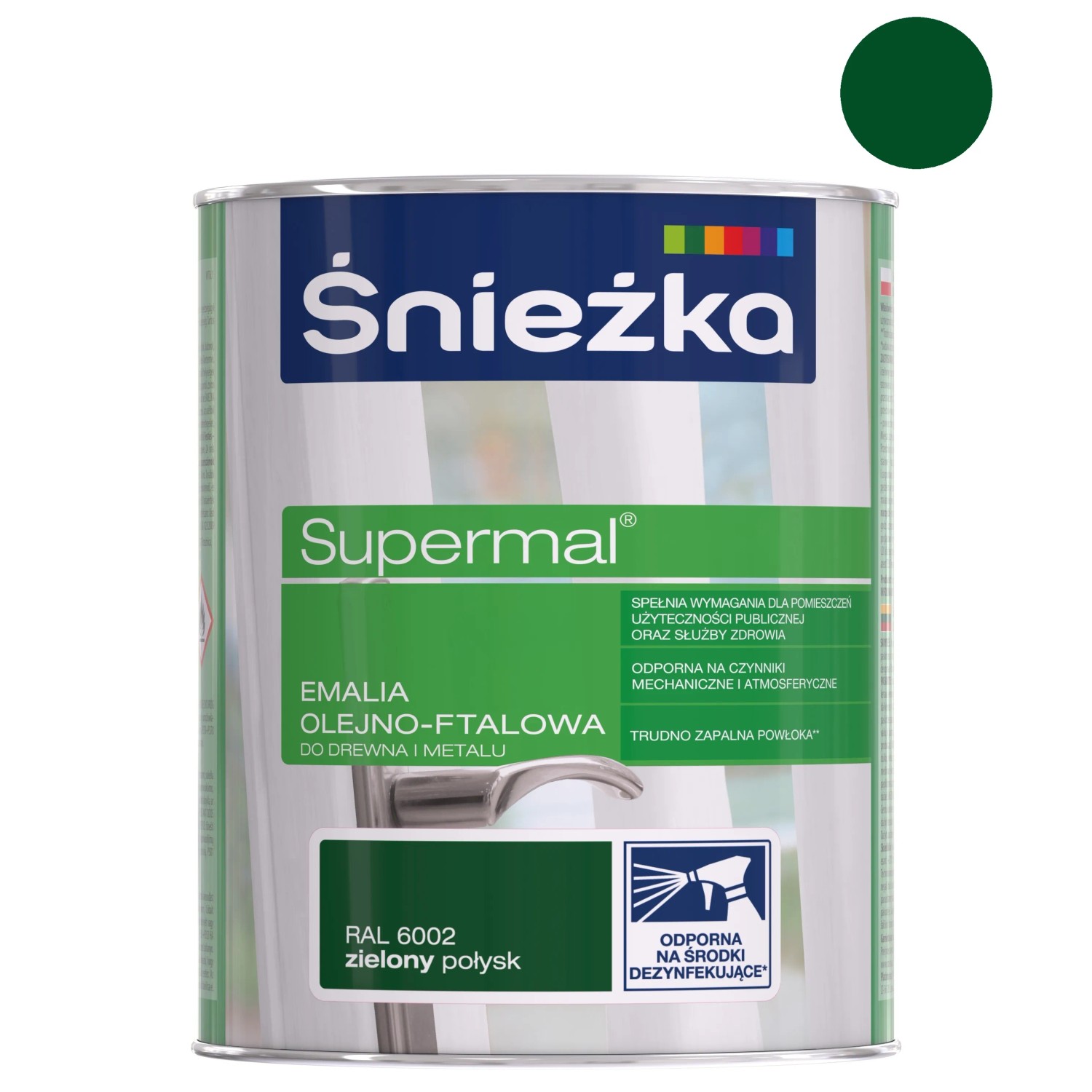 Śnieżka Emalia Supermal olejno-ftalowa zielony RAL6002 800 ml