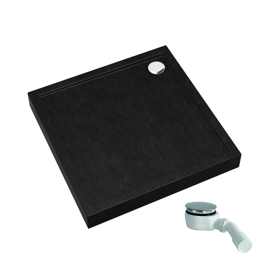 Schedpol Competia New Black Stone brodzik kwadratowy 90x90 cm czarny 3.4631/C/ST
