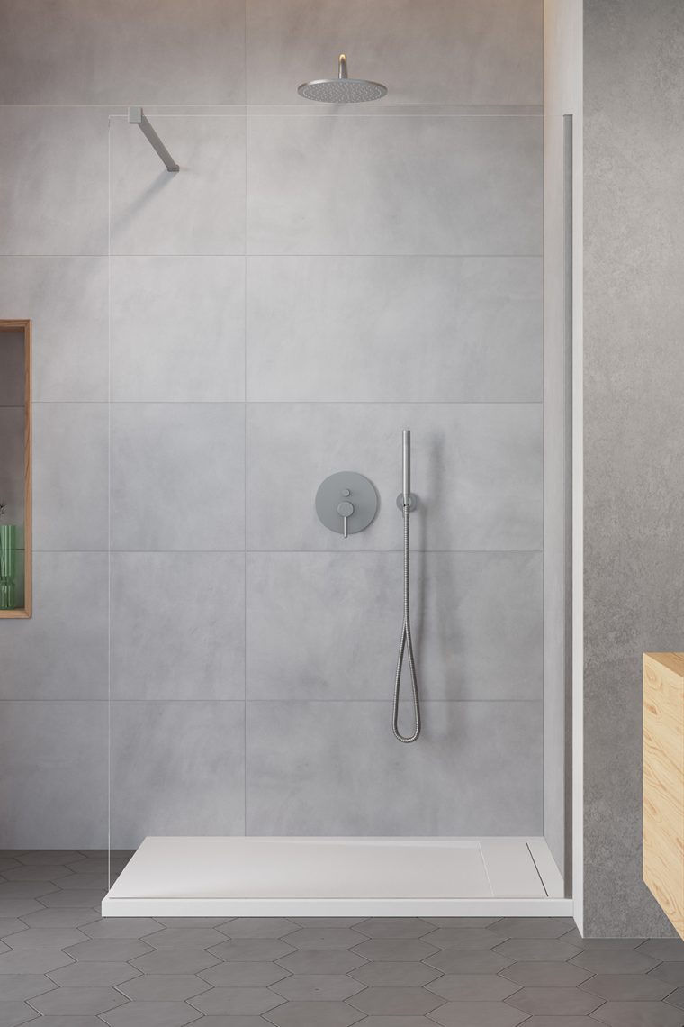 Radaway Modo New Brushed Nickel II ścianka prysznicowa walk-in 105 cm nikiel szczotkowany/szkło przezroczyste 389105-91-01