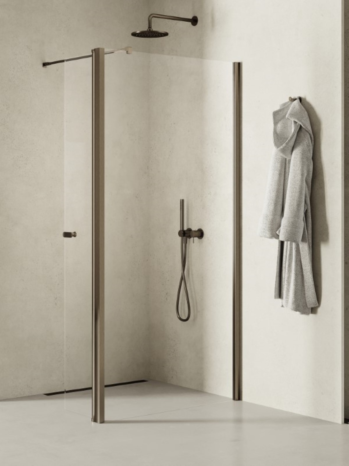 New Trendy New Soleo Gunmetal Brushed ścianka prysznicowa walk-in 60 cm grafitowy szczotkowany/szkło przezroczyste K-2267