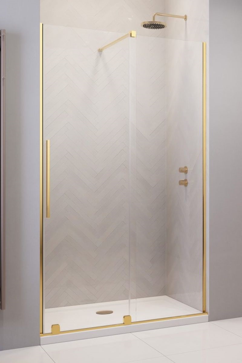 Radaway Furo Gold DWJ drzwi prysznicowe 52,2 cm prawe złoty połysk/szkło przezroczyste 10107522-09-01R