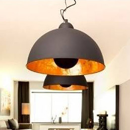 Abruzzo Retro lampa wisząca 1x20 W czarna-złota ABR-GEO