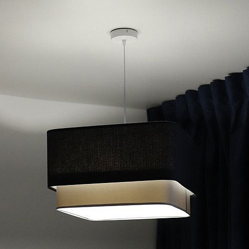 BPS Koncept Kwadro duo lampa wisząca 1x60 W szara/popielata-granatowa KWD-008