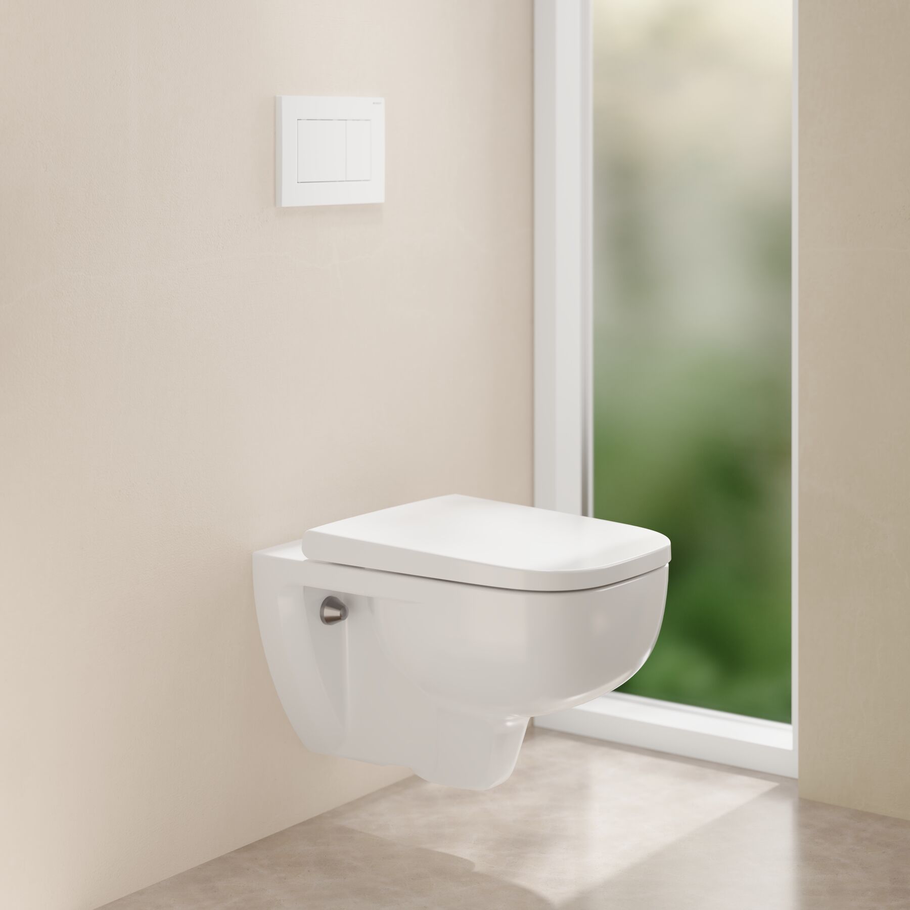 Geberit Selnova Square miska WC wisząca bez kołnierza ze spłukiwaniem wirowym biały połysk 503.153.00.1