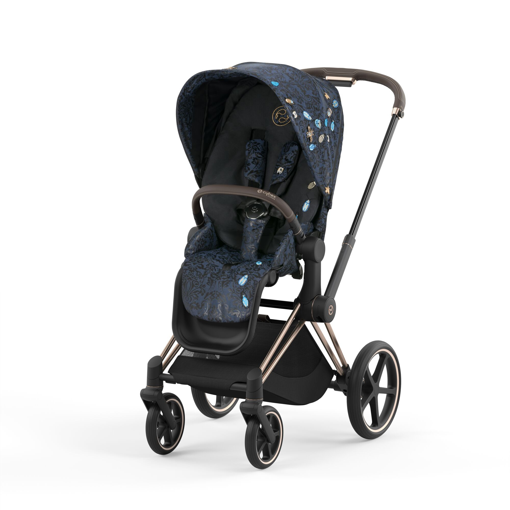 Cybex Priam 4.0 Fashion Collection - wózek spacerowy -Jewels of Nature-Chrome z brązową rączką