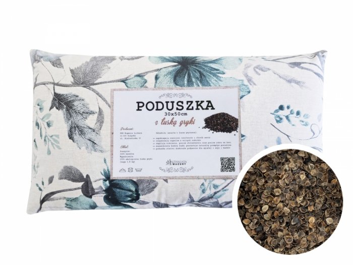 Poduszka z łuską gryki 30x50 wz. 3 roślinki