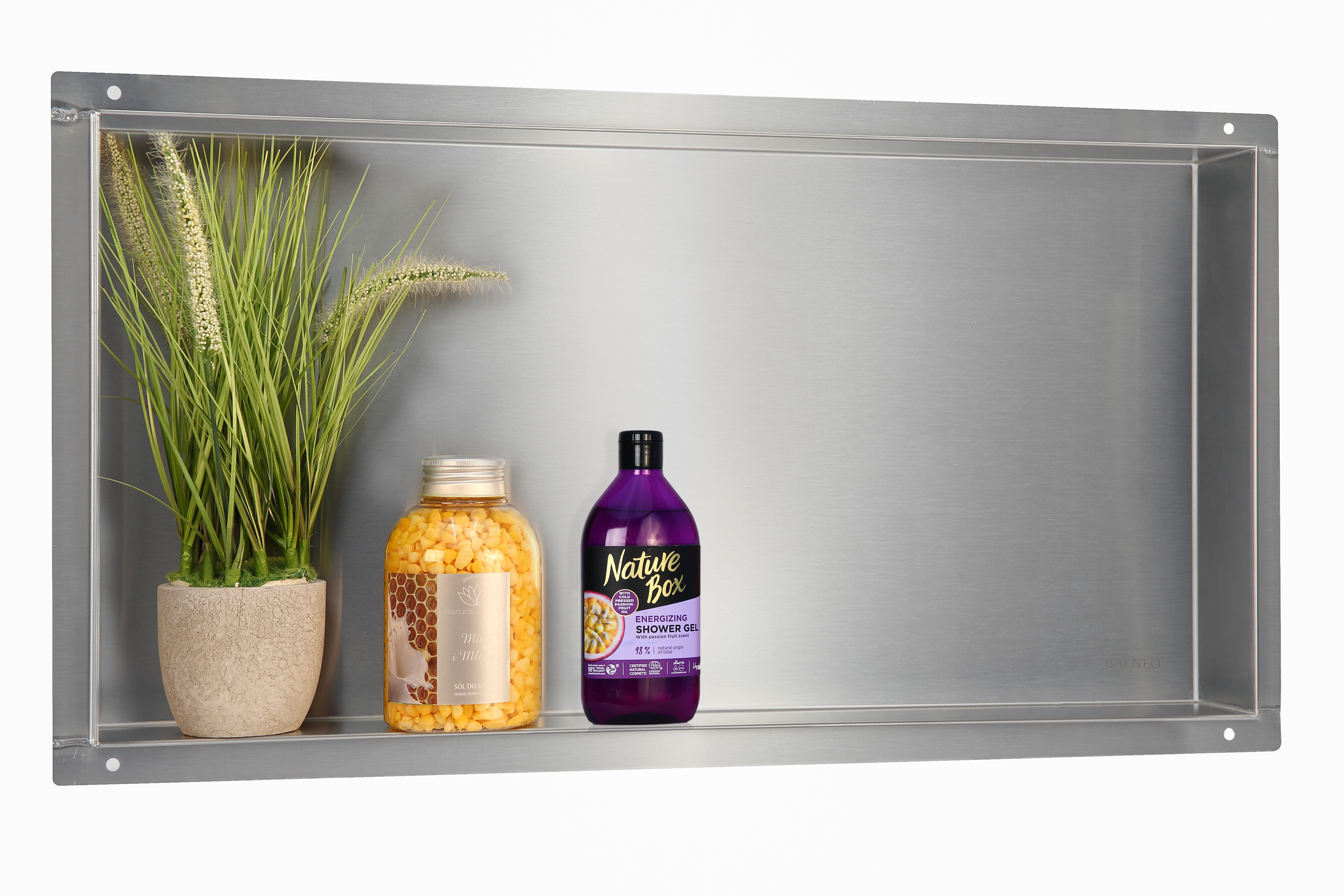 Darmowa Dostawa - Półka wnękowa 60 cm stal Balneo Wall-Box No Rim Inox OBIN3NR