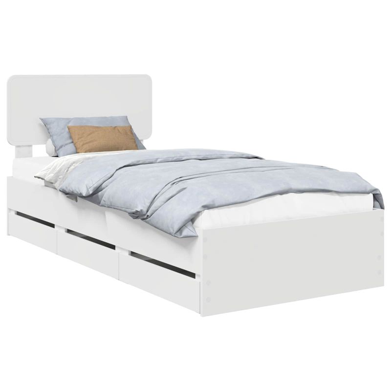 Łóżko WaszeMeble z Szufladami 75x190 cm Białe WM-3412234 1 szt.