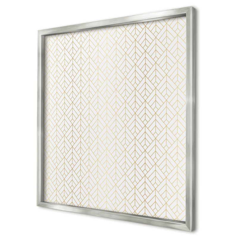 Magnetyczna tablica ozdobna Wallfluent 50x50 Geometria liści w srebrnej ramie 1szt