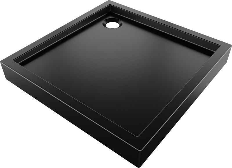 Brodzik kwadratowy Mexen Flow+ czarny mat 90x90 cm 1 szt.