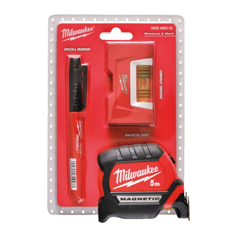 Zestaw pomiarowy Milwaukee set poziomica marker i miara zwijana 1szt
