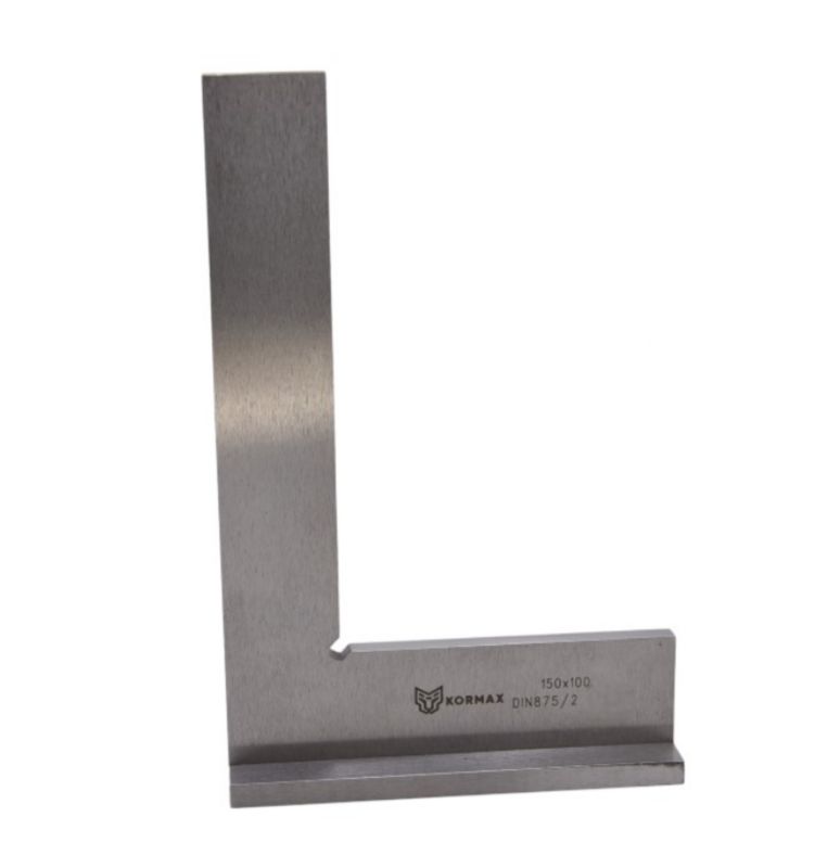 Kątownik ze stopką Kormax 150x100mm ze stali nierdzewnej INOX DIN875/2 (MT1205-42-I) - 1 szt.