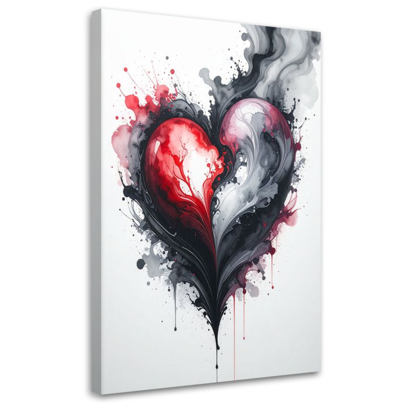 Obraz do sypialni salonu Feeby Czerwone serce abstrakcja 80x120cm 1szt