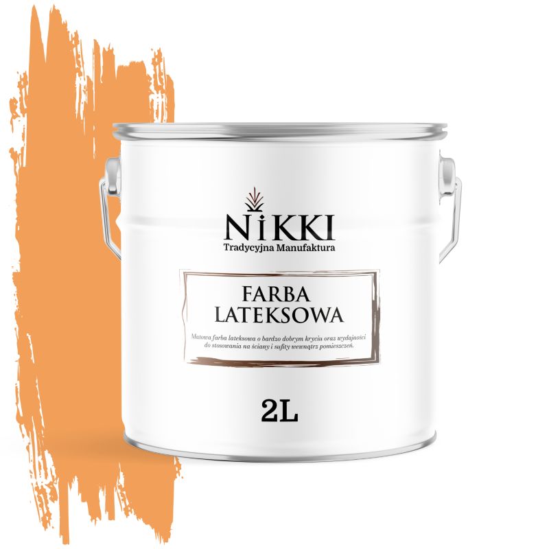 Farba Lateksowa Wewnętrzna Ściany i Sufity NIKKI Pomarańczowy H5944 Głęboki Mat 2L